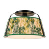 Alora - SF675213MBGL - One Light Semi-Flush Mount - Scout - Matte Black/Green Linen