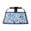 Alora - SF675213MBBL - One Light Semi-Flush Mount - Scout - Matte Black/Blue Linen