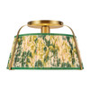 Alora - SF675213BGGL - One Light Semi-Flush Mount - Scout - Brushed Gold/Green Linen
