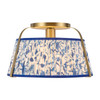 Alora - SF675213BGBL - One Light Semi-Flush Mount - Scout - Brushed Gold/Blue Linen