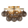Alora - SF654318BGSM - Three Light Semi-Flush Mount - Faye - Brushed Gold/Smoked Glass