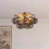 Alora - SF654318BGSM - Three Light Semi-Flush Mount - Faye - Brushed Gold/Smoked Glass