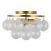 Alora - SF654318BGRC - Three Light Semi-Flush Mount - Faye - Brushed Gold/Clear Ribbed Glass
