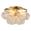 Alora - SF654318BGRC - Three Light Semi-Flush Mount - Faye - Brushed Gold/Clear Ribbed Glass