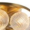 Alora - SF654318BGRC - Three Light Semi-Flush Mount - Faye - Brushed Gold/Clear Ribbed Glass