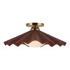 Alora - SF354016BGD - One Light Semi-Flush Mount - Furrow - Burgundy