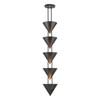 Alora - PD341548STA - Five Light Pendant - Versus - Aged Steel