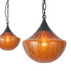 Alora - MP651312MBAM - Three Light Pendant - Farrah - Matte Black/Amber
