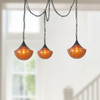 Alora - MP651312MBAM - Three Light Pendant - Farrah - Matte Black/Amber