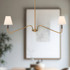 Alora - LP445242BGWL - Two Light Linear Pendant - Sloan - Brushed Gold/White Linen
