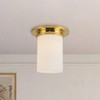 Alora - FM360808PTBOP - One Light Flush Mount - Mineral - Patina Brass/Opal Glass