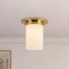 Alora - FM360808PTBAR - One Light Flush Mount - Mineral - Patina Brass/Alabaster
