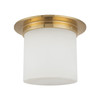 Alora - FM360118PTBAR - One Light Flush Mount - Mineral - Patina Brass/Alabaster
