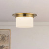 Alora - FM360115PTBOP - Two Light Flush Mount - Mineral - Patina Brass/Opal Glass