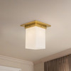 Alora - FM356808PTBOP - One Light Flush Mount - Mineral - Patina Brass/Opal Glass