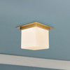 Alora - FM356118PTBOP - One Light Flush Mount - Mineral - Patina Brass/Opal Glass