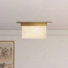 Alora - FM356115PTBAR - Two Light Flush Mount - Mineral - Patina Brass/Alabaster