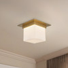 Alora - FM356085PTBOP - One Light Flush Mount - Mineral - Patina Brass/Opal Glass
