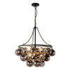 Alora - CH654624MBSM - Six Light Chandelier - Faye - Matte Black/Smoked Solid Glass