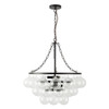 Alora - CH654624MBRC - Six Light Chandelier - Faye - Matte Black/Clear Ribbed Glass