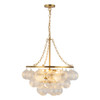 Alora - CH654624BGRC - Six Light Chandelier - Faye - Brushed Gold/Clear Ribbed Glass