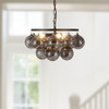 Alora - CH654318MBSM - Three Light Chandelier - Faye - Matte Black/Smoked Solid Glass