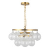 Alora - CH654318BGRC - Three Light Chandelier - Faye - Brushed Gold/Clear Ribbed Glass