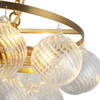 Alora - CH654318BGRC - Three Light Chandelier - Faye - Brushed Gold/Clear Ribbed Glass