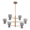 Alora - CH310336VBSM - LED Chandelier - Sutton - Vintage Brass/Smoked Glass