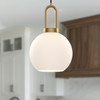Alora - PD601608AGOP - One Light Pendant - Soji - Aged Gold/Opal Matte Glass