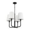 Alora - CH628423MBOP - Four Light Chandelier - Plisse - Matte Black/Opal Matte Glass
