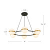 Alora - CH302006MBBG-UNV - LED Chandelier - Tagliato - Matte Black/Brushed Gold