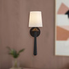 Alora - WV497106MBWL - One Light Vanity - Bridgette - Matte Black/White Linen