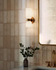 Alora - WV442612BGGR - Two Light Vanity - Nelly - Brushed Gold/Glossy Ribbed Opal Glass