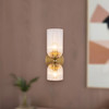 Alora - WV442612BGCR - Two Light Vanity - Nelly - Brushed Gold/Clear Ribbed Glass