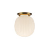 Alora - SF579107BGGR - One Light Semi-Flush Mount - Cherise - Brushed Gold/Glossy Ribbed Opal Glass