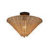 Alora - SF497016MBRA - One Light Semi-Flush Mount - Bridgette - Matte Black/Rattan