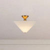 Alora - SF497016BGWL - One Light Semi-Flush Mount - Bridgette - Brushed Gold/White Linen