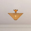 Alora - SF497016BGRA - One Light Semi-Flush Mount - Bridgette - Brushed Gold/Rattan