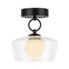 Alora - SF443308MBCL-UNV - LED Semi Flush Mount - Leota - Matte Black/Clear Glass