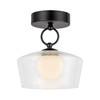 Alora - SF443308MBCL-UNV - LED Semi Flush Mount - Leota - Matte Black/Clear Glass
