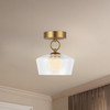 Alora - SF443308BGCL-UNV - LED Semi Flush Mount - Leota - Brushed Gold/Clear Glass