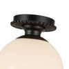 Alora - SF430108MBGO - One Light Semi-Flush Mount - Otis - Matte Black/Glossy Opal Glass