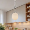 Alora - PD579112MBGR - One Light Pendant - Cherise - Matte Black/Glossy Ribbed Opal Glass