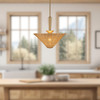 Alora - PD497016BGRA - One Light Pendant - Bridgette - Brushed Gold/Rattan