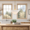 Alora - PD497016BGFW - One Light Pendant - Bridgette - Brushed Gold/Folded White