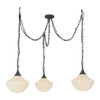 Alora - MP651312MBGR - Three Light Pendant - Farrah - Matte Black/Glossy Ribbed Opal Glass