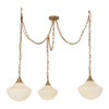 Alora - MP651312BGGR - Three Light Pendant - Farrah - Brushed Gold/Glossy Ribbed Opal Glass