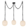 Alora - MP579712MBGR - Three Light Pendant - Cherise - Matte Black/Glossy Ribbed Opal Glass