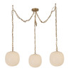 Alora - MP579712BGGR - Three Light Pendant - Cherise - Brushed Gold/Glossy Ribbed Opal Glass